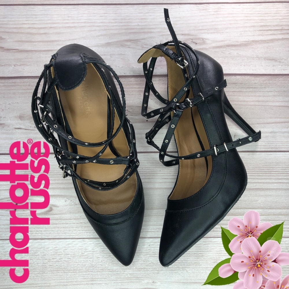 Charlotte Russe Strap Lace up Heel Shoes Size 9